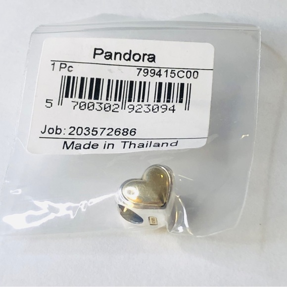 Retired Pandora 14k Gold Domed Golden Heart Charm - Picture 3 of 12
